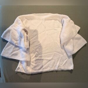 Madewell Tier Sleeve Wool Blend Pullover Sweater in Coziest Yarn Ivory/Cream S